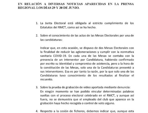 2º Comunicado Junta Electoral 2021 RMCT1919 — 01/07/2021