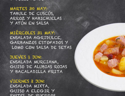 Menú Restaurante RMCT1919 — Semana del 29 de Mayo al 2 de junio