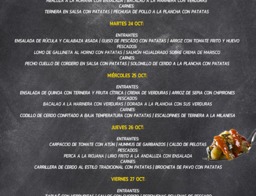 Menú Restaurante RMCT1919 — Semana del 23 al 27 de Octubre