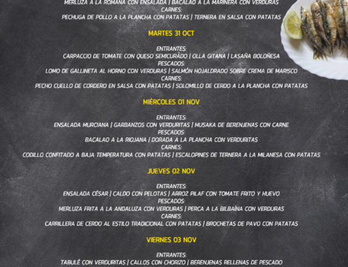 Menú Restaurante RMCT1919 — Semana del 30 de Octubre a 3 de Noviembre