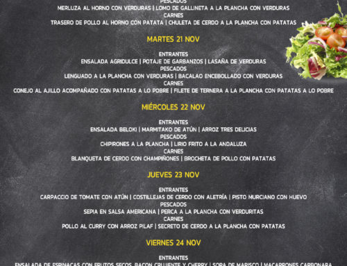 Menú Restaurante RMCT1919 — Semana del 20 al 24 de Noviembre